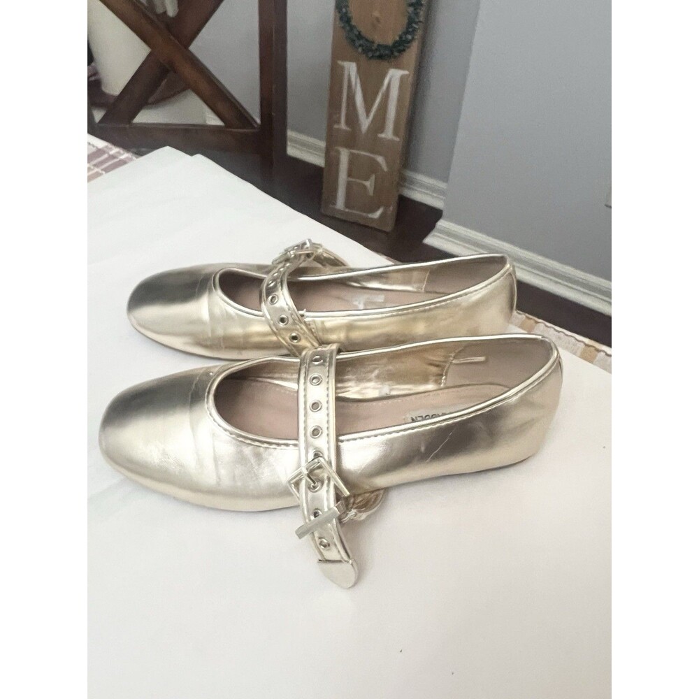 Steve Madden Burkett Gold Ballet Women’s Size 8.5 M Flats Metallic Mary Jane